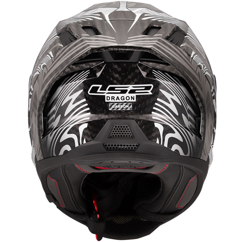 LS2 FF807 Dragon Carbon Enthum Мотоциклетна каска с пълно лице, гланцово сребриста