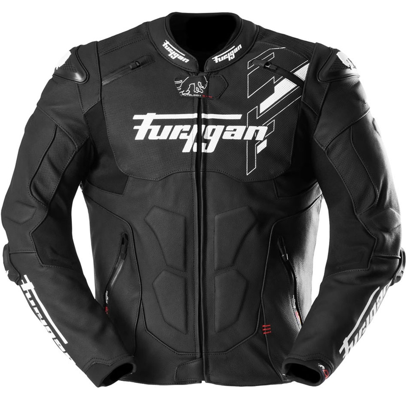 Кожено мотоциклетно яке Furygan Raptor Evo 3, черно-бяло