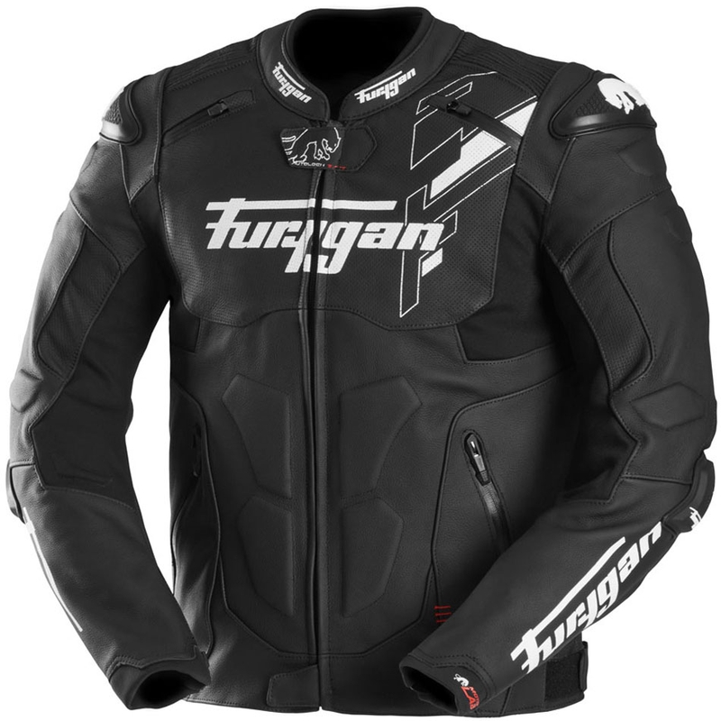 Кожено мотоциклетно яке Furygan Raptor Evo 3, черно-бяло