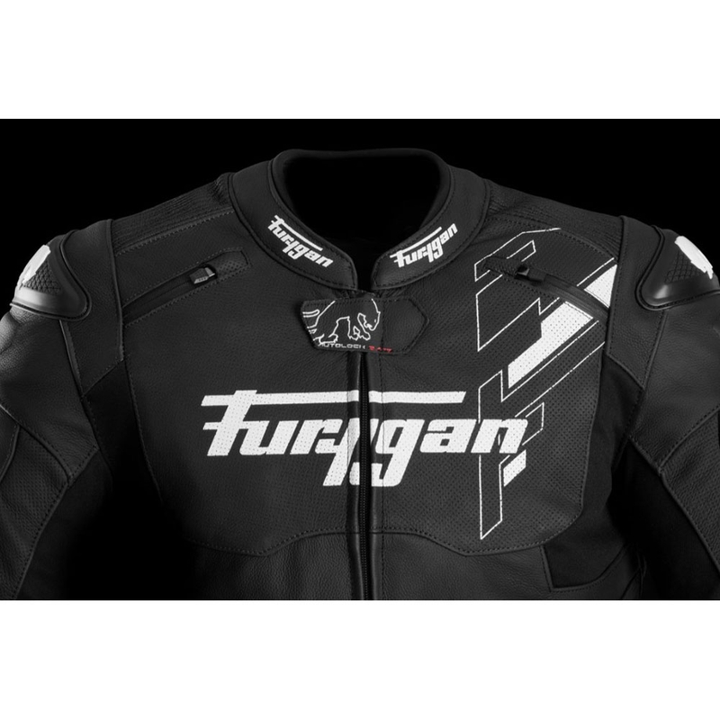 Кожено мотоциклетно яке Furygan Raptor Evo 3, черно-бяло