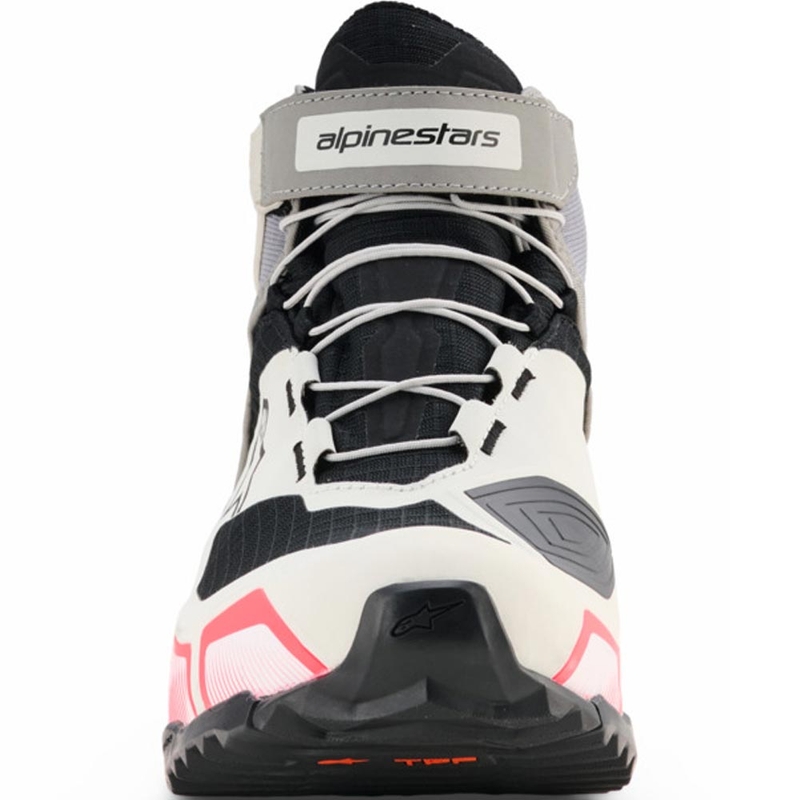 Дамски мотоциклетни ботуши Alpinestars Stella CR-X Drystar, бяло-светло сиво-черно-флуоресцентно розово