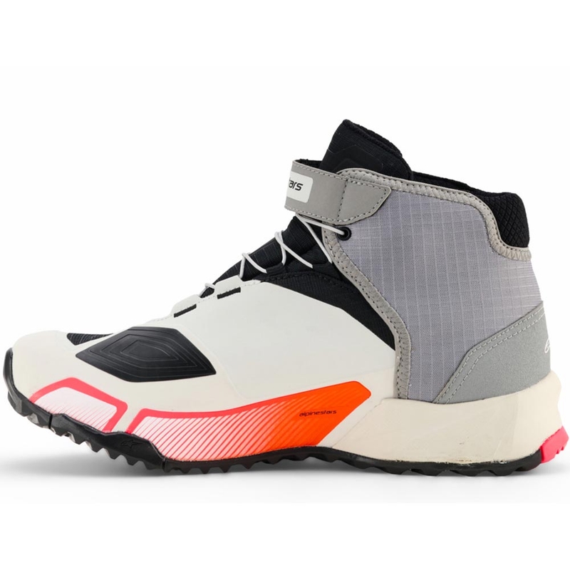 Дамски мотоциклетни ботуши Alpinestars Stella CR-X Drystar, бяло-светло сиво-черно-флуоресцентно розово
