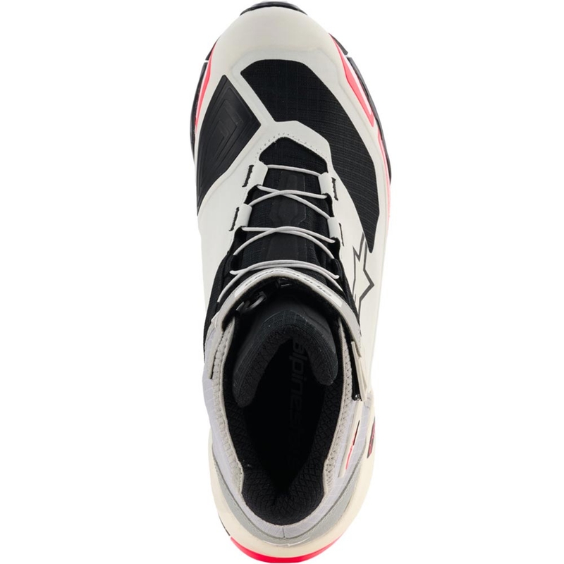 Дамски мотоциклетни ботуши Alpinestars Stella CR-X Drystar, бяло-светло сиво-черно-флуоресцентно розово