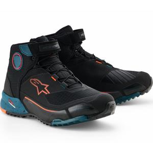Мотоциклетни ботуши Alpinestars CR-X Drystar черно-синьо-флуоресцентно оранжево