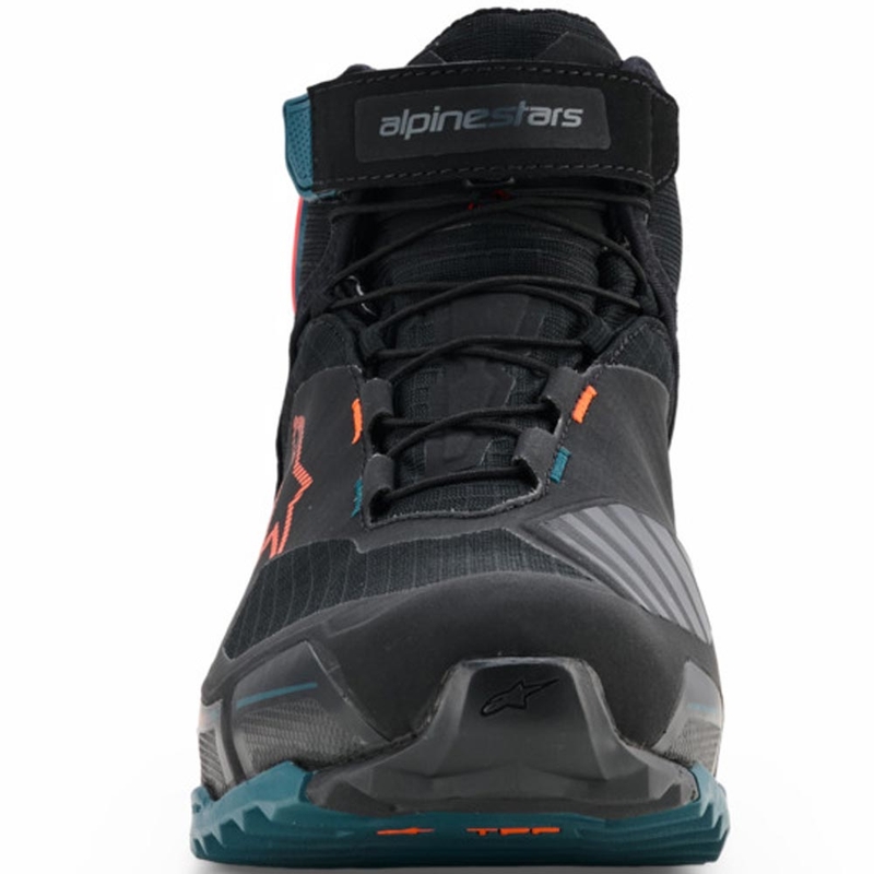 Мотоциклетни ботуши Alpinestars CR-X Drystar черно-синьо-флуоресцентно оранжево