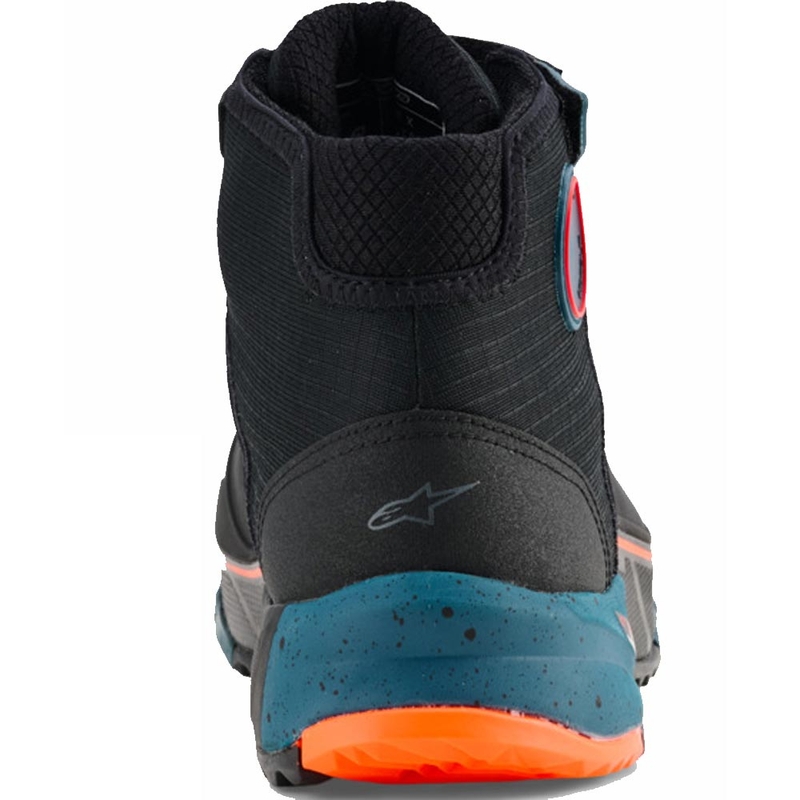Мотоциклетни ботуши Alpinestars CR-X Drystar черно-синьо-флуоресцентно оранжево