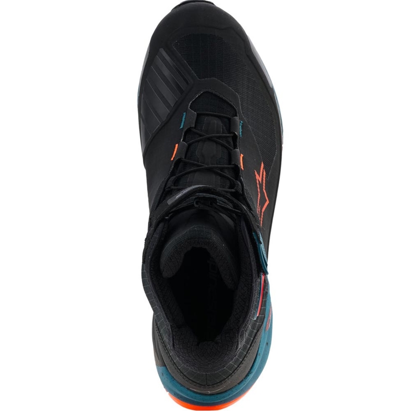 Мотоциклетни ботуши Alpinestars CR-X Drystar черно-синьо-флуоресцентно оранжево