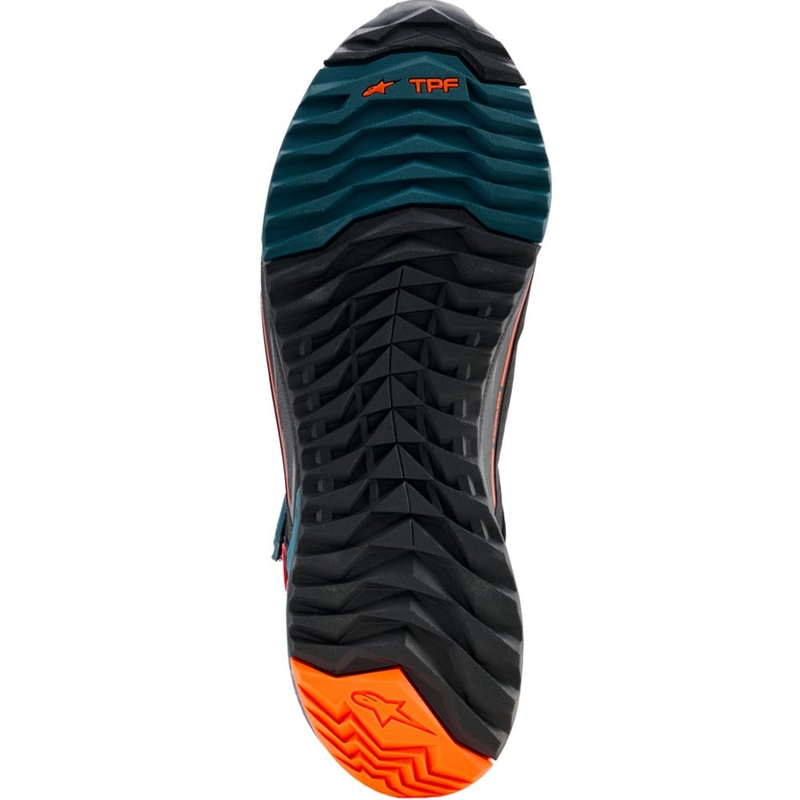 Мотоциклетни ботуши Alpinestars CR-X Drystar черно-синьо-флуоресцентно оранжево