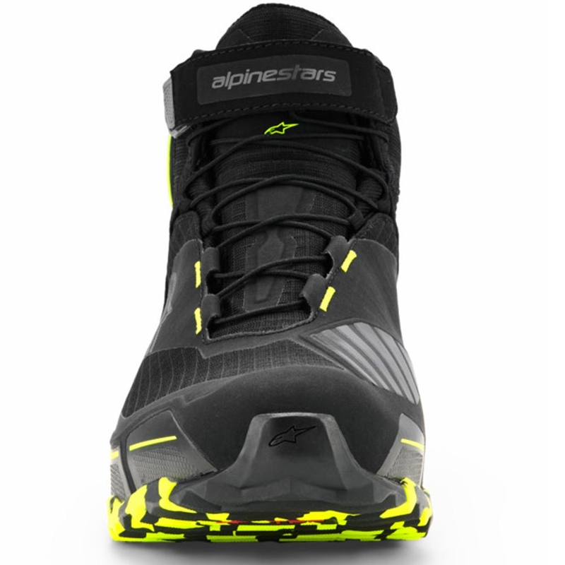 Мотоциклетни ботуши Alpinestars CR-X Drystar черно-тъмносиво-флуоресцентно жълто