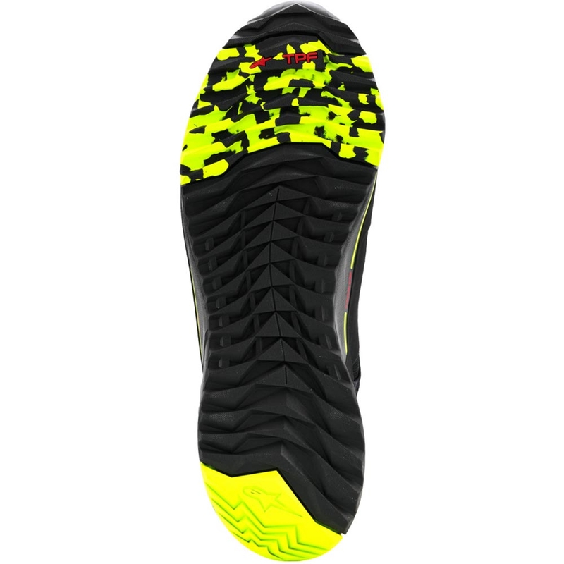 Мотоциклетни ботуши Alpinestars CR-X Drystar черно-тъмносиво-флуоресцентно жълто