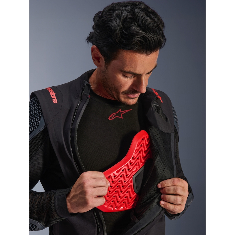 Мото яке Alpinestars Halo PRO Drystar XF черно-тъмносиво-червено