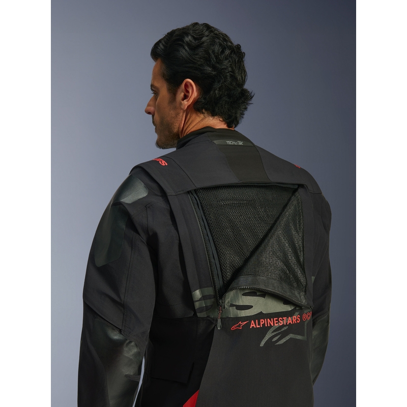 Мото яке Alpinestars Halo PRO Drystar XF черно-тъмносиво-червено