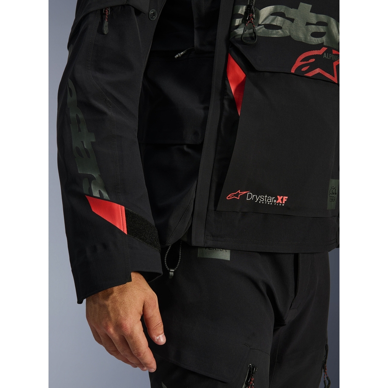 Мото яке Alpinestars Halo PRO Drystar XF черно-тъмносиво-червено