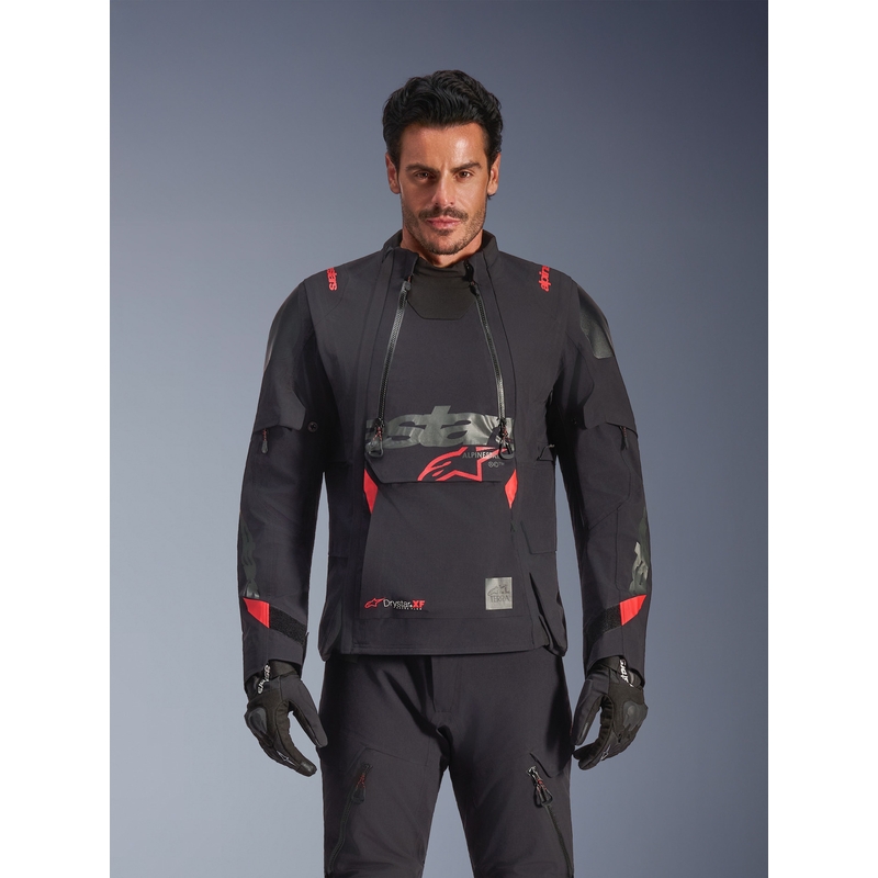 Мото яке Alpinestars Halo PRO Drystar XF черно-тъмносиво-червено