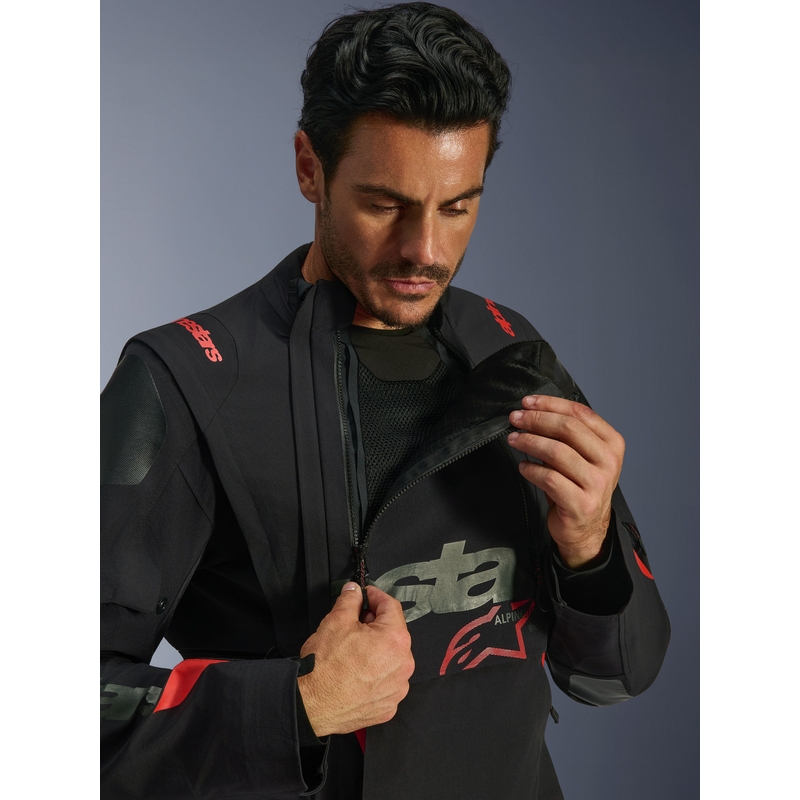 Мото яке Alpinestars Halo PRO Drystar XF черно-тъмносиво-червено