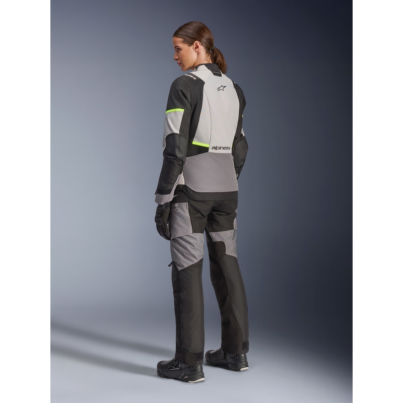 Дамско мотоциклетно яке Alpinestars Stella Andes V4 Drystar, тъмносиво-светлосиво-черно-флуоресцентно жълто
