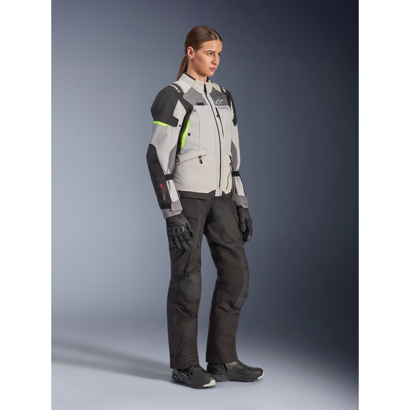 Дамско мотоциклетно яке Alpinestars Stella Andes V4 Drystar, тъмносиво-светлосиво-черно-флуоресцентно жълто