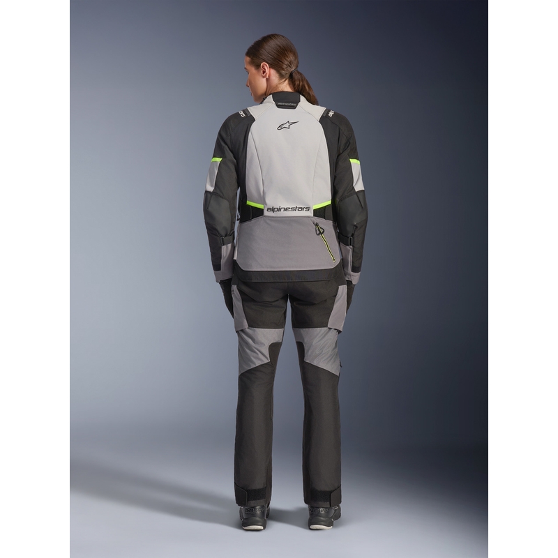 Дамско мотоциклетно яке Alpinestars Stella Andes V4 Drystar, тъмносиво-светлосиво-черно-флуоресцентно жълто