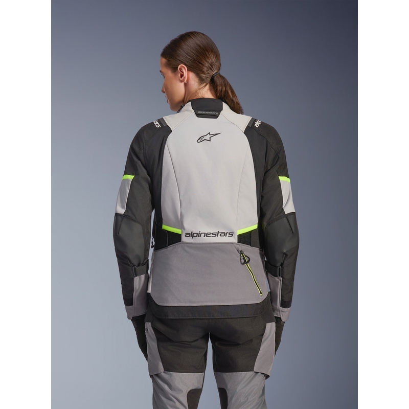 Дамско мотоциклетно яке Alpinestars Stella Andes V4 Drystar, тъмносиво-светлосиво-черно-флуоресцентно жълто
