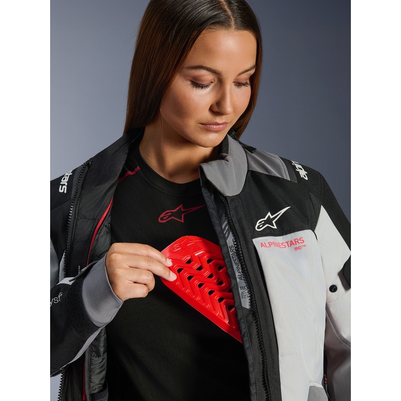 Дамско мотоциклетно яке Alpinestars Stella Andes V4 Drystar, тъмносиво-светлосиво-черно-червено