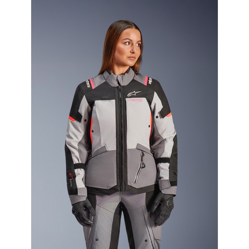 Дамско мотоциклетно яке Alpinestars Stella Andes V4 Drystar, тъмносиво-светлосиво-черно-червено