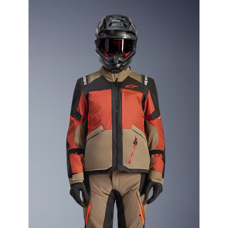 Мотоциклетно яке Alpinestars Andes V4 Drystar, светлокафяво-тъмнооранжево-черно