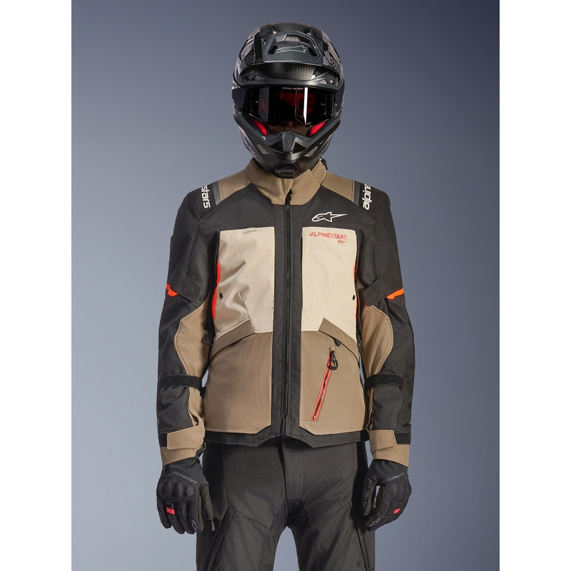 Мотоциклетно яке Alpinestars Andes V4 Drystar, кремаво-светлокафяво-черно-флуоресцентно оранжево