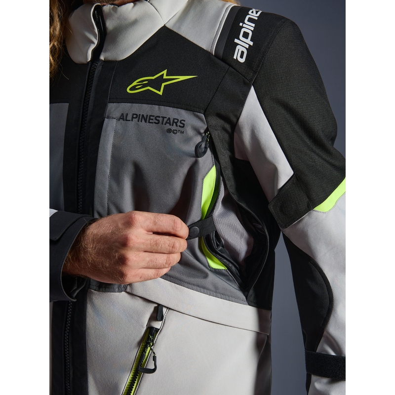 Мотоциклетно яке Alpinestars Andes V4 Drystar, тъмносиво-светлосиво-черно-флуоресцентно жълто