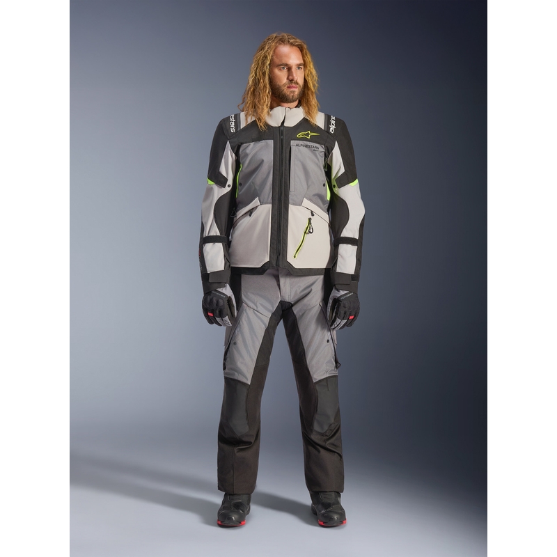 Мотоциклетно яке Alpinestars Andes V4 Drystar, тъмносиво-светлосиво-черно-флуоресцентно жълто