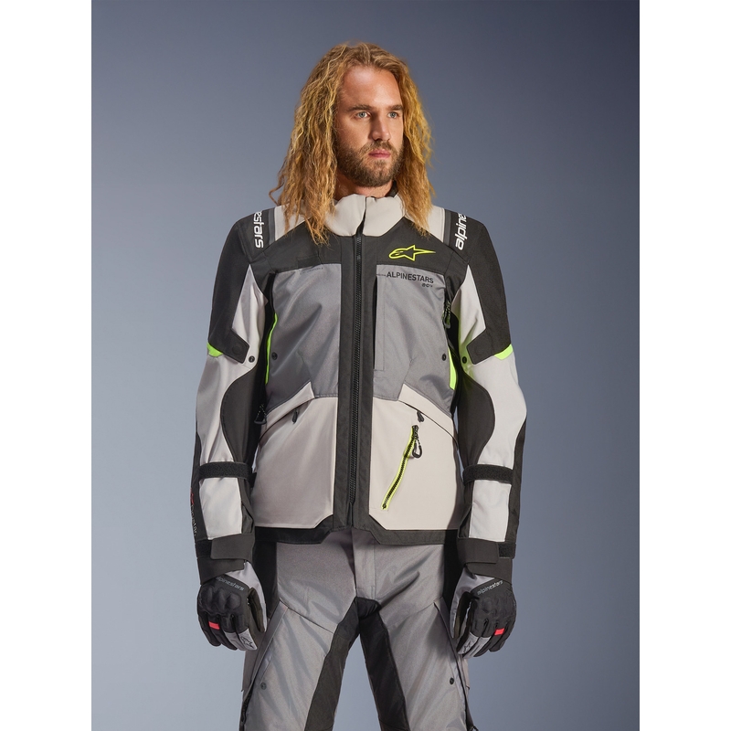 Мотоциклетно яке Alpinestars Andes V4 Drystar, тъмносиво-светлосиво-черно-флуоресцентно жълто