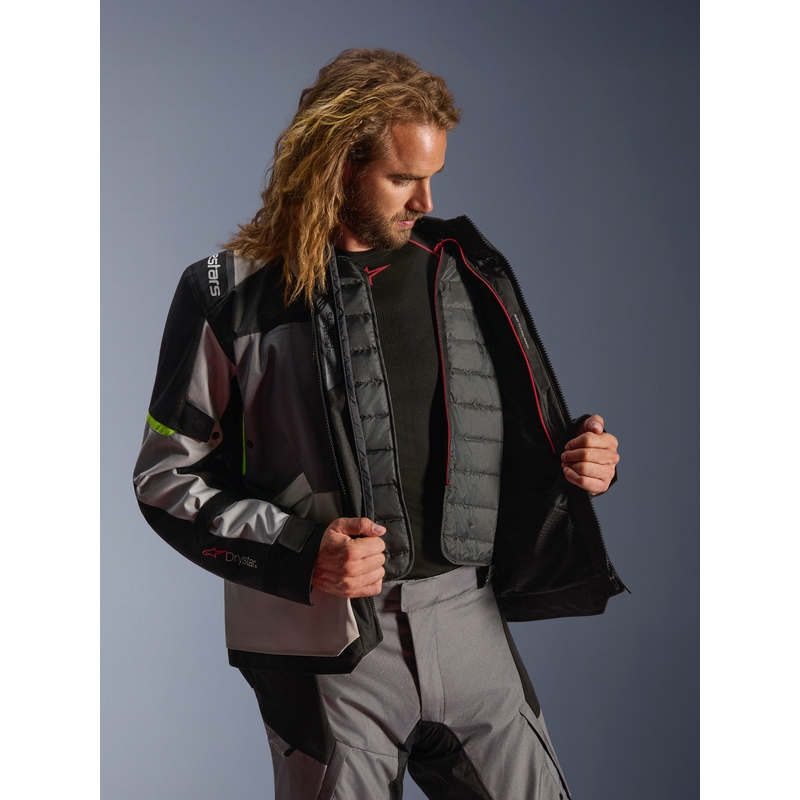 Мотоциклетно яке Alpinestars Andes V4 Drystar, тъмносиво-светлосиво-черно-флуоресцентно жълто