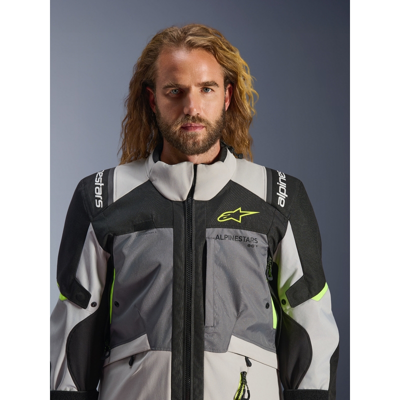Мотоциклетно яке Alpinestars Andes V4 Drystar, тъмносиво-светлосиво-черно-флуоресцентно жълто