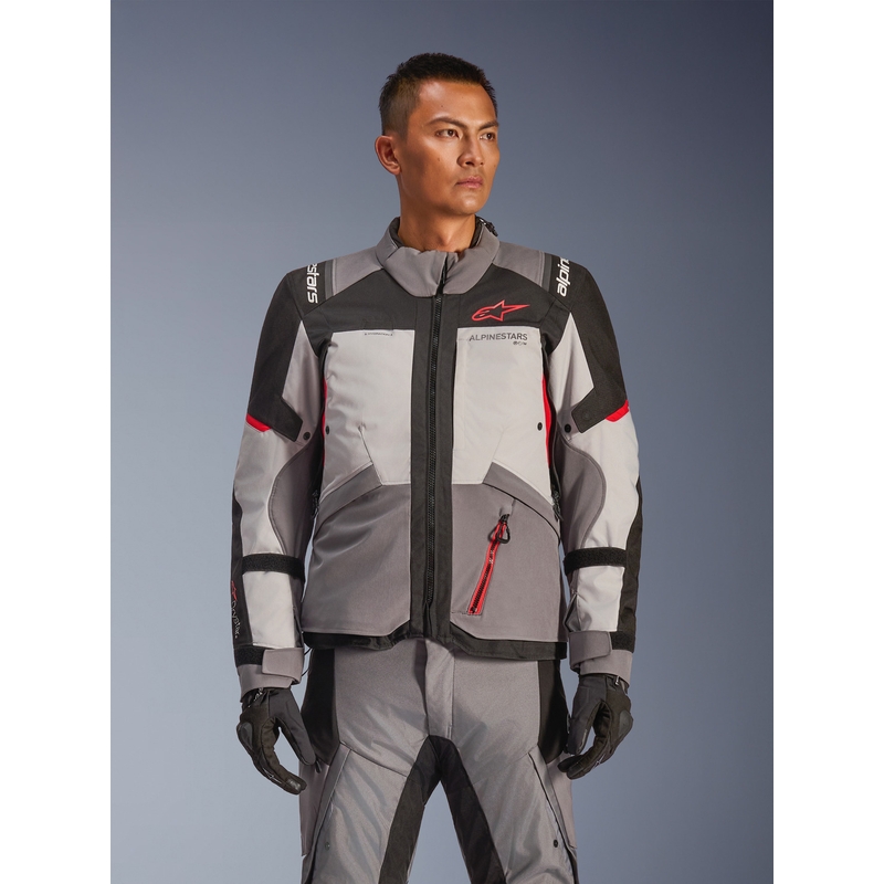 Мотоциклетно яке Alpinestars Andes V4 Drystar, тъмносиво-светлосиво-черно-червено