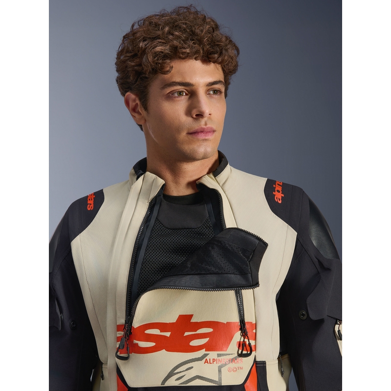 Мотоциклетно яке Alpinestars Halo PRO Drystar XF, кремаво-черно-червено