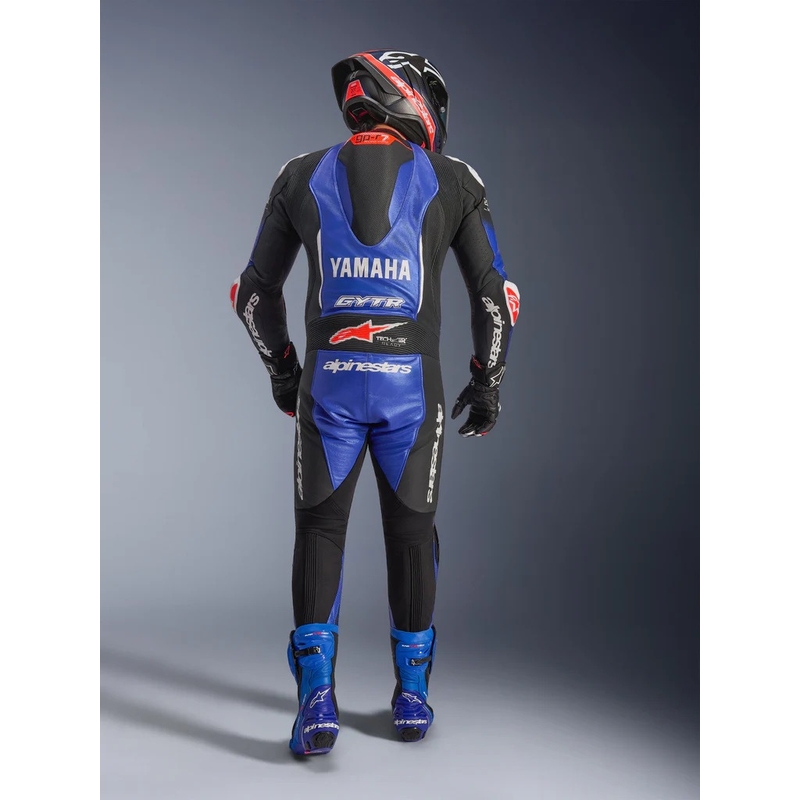 Кожен мотоциклетен костюм Alpinestars GP-R7 YAMAHA GYTR TECH-AIR, съвместим с колекцията, синьо-черно-бяло-червено