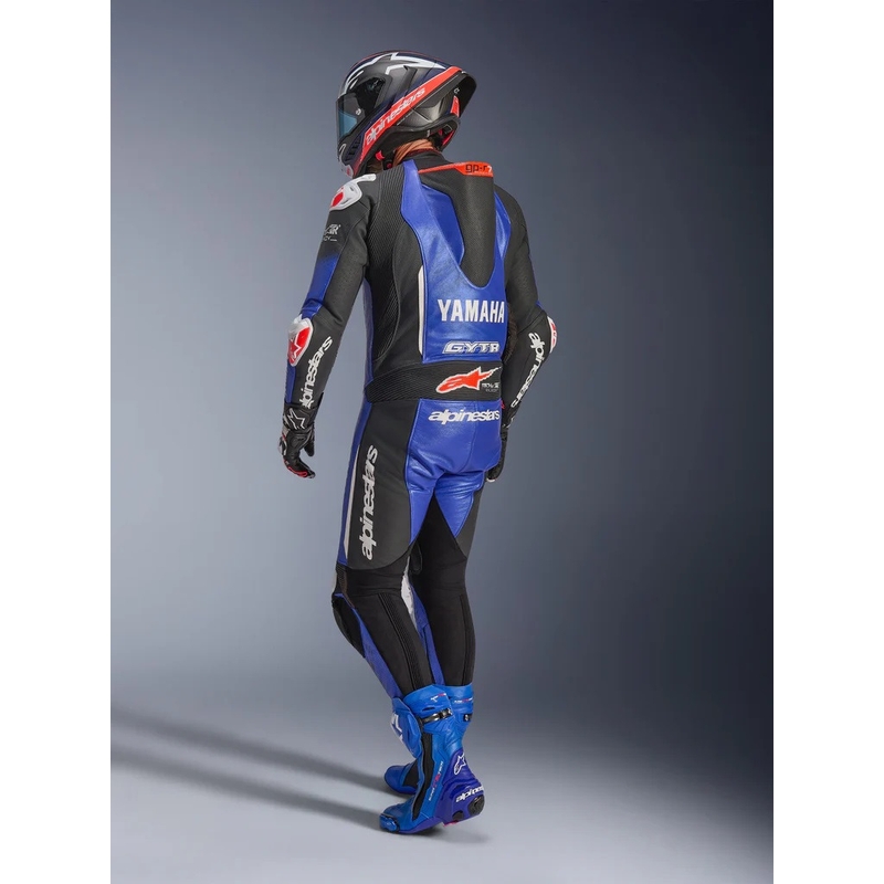 Кожен мотоциклетен костюм Alpinestars GP-R7 YAMAHA GYTR TECH-AIR, съвместим с колекцията, синьо-черно-бяло-червено