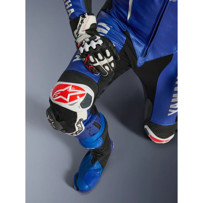 Кожен мотоциклетен костюм Alpinestars GP-R7 YAMAHA GYTR TECH-AIR, съвместим с колекцията, синьо-черно-бяло-червено