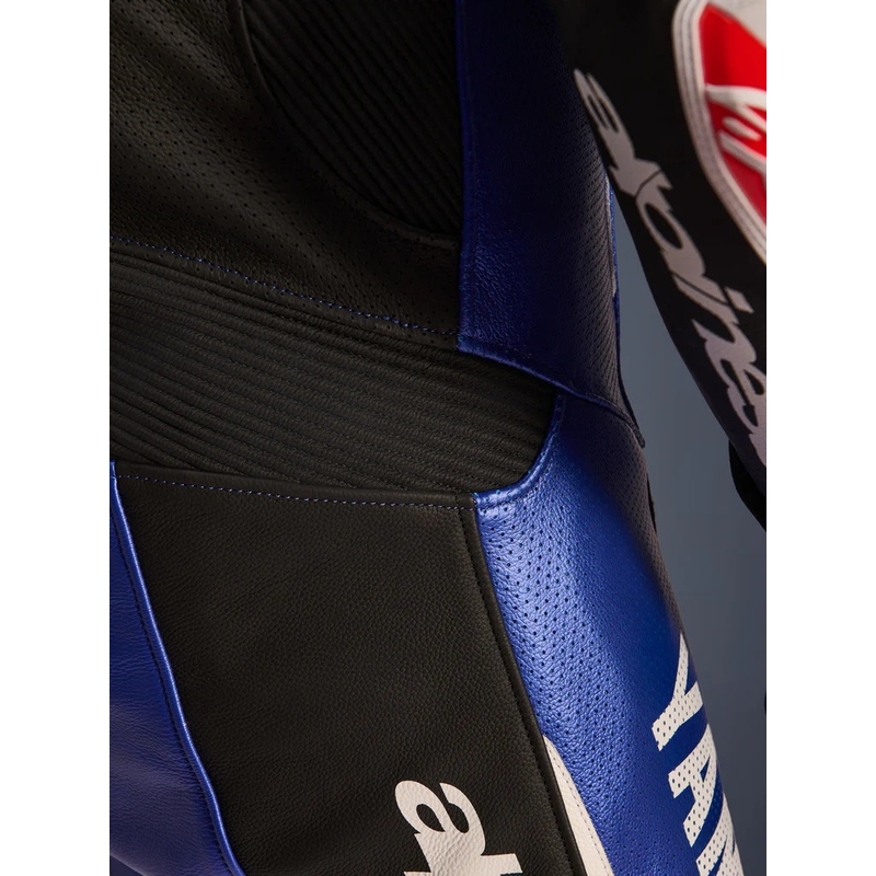 Кожен мотоциклетен костюм Alpinestars GP-R7 YAMAHA GYTR TECH-AIR, съвместим с колекцията, синьо-черно-бяло-червено