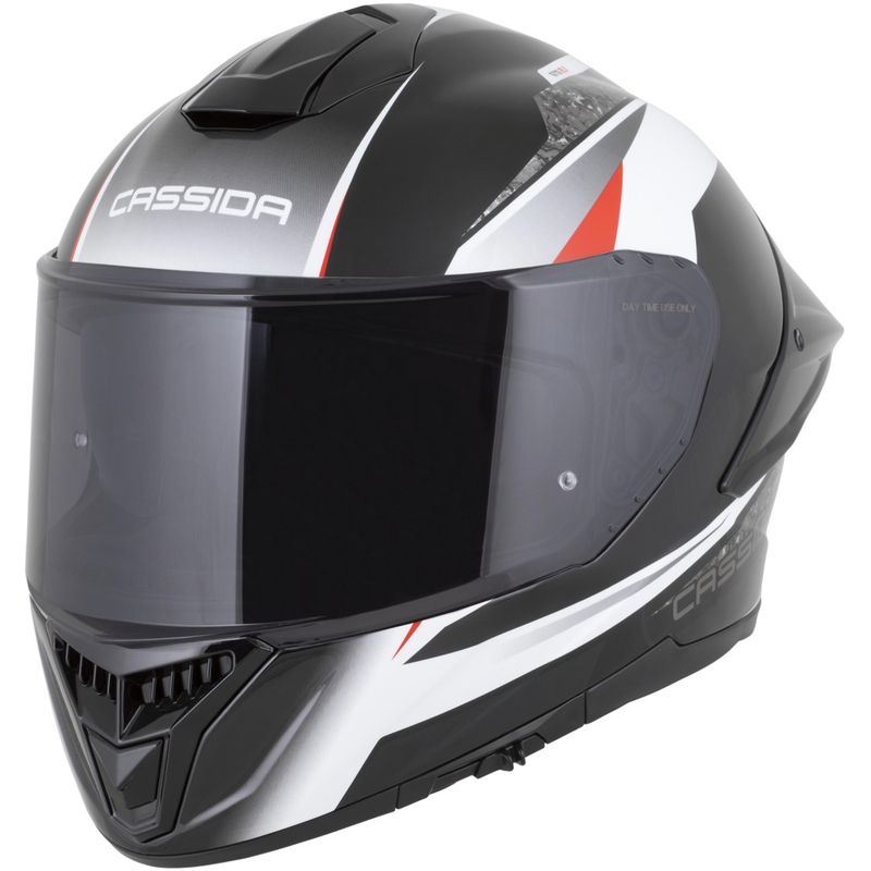 Cassida Integral GTS 2.1 Mega каска за мотоциклет с пълно лице, черно-бяло-червено