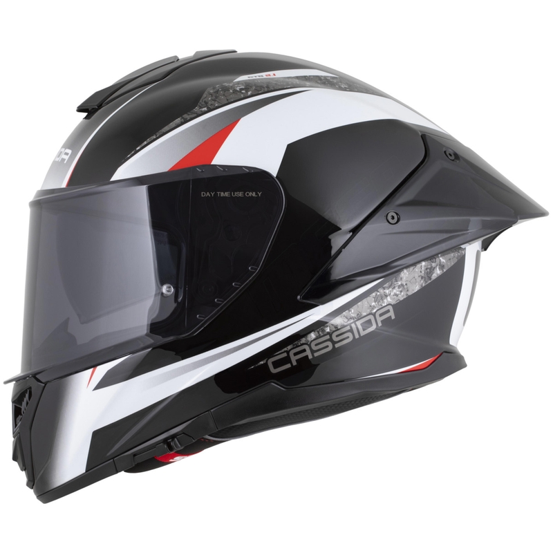 Cassida Integral GTS 2.1 Mega каска за мотоциклет с пълно лице, черно-бяло-червено