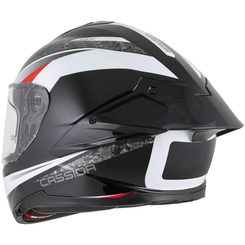 Cassida Integral GTS 2.1 Mega каска за мотоциклет с пълно лице, черно-бяло-червено