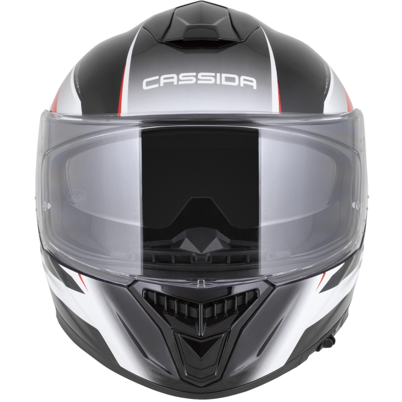 Cassida Integral GTS 2.1 Mega каска за мотоциклет с пълно лице, черно-бяло-червено