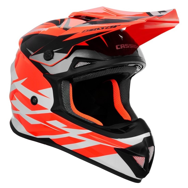 Каска за мотокрос Cassida Cross Cup Two black-white-grey-fluo orange