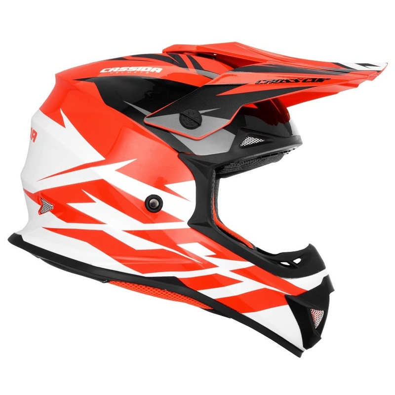 Каска за мотокрос Cassida Cross Cup Two black-white-grey-fluo orange