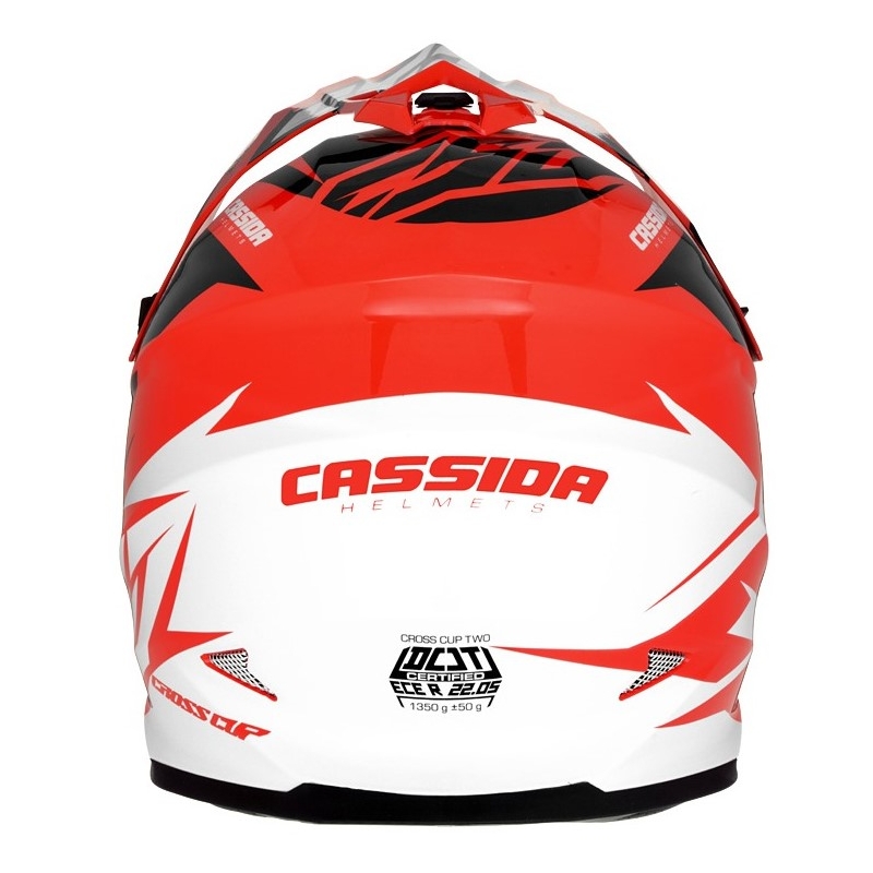 Каска за мотокрос Cassida Cross Cup Two black-white-grey-fluo orange