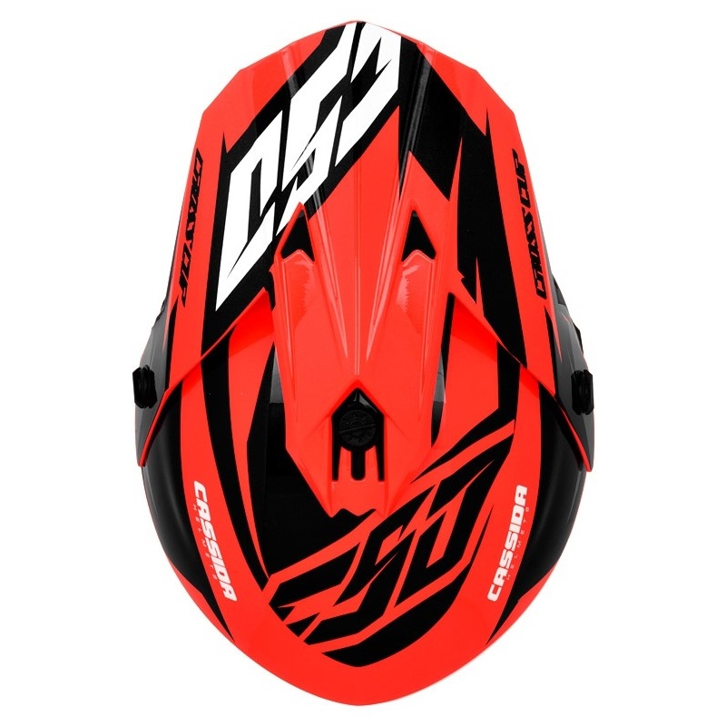 Каска за мотокрос Cassida Cross Cup Two black-white-grey-fluo orange