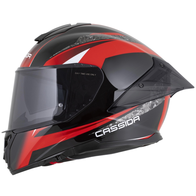 Cassida Integral GTS 2.1 Mega каска за мотоциклет с пълно лице, черно-червено-бяла