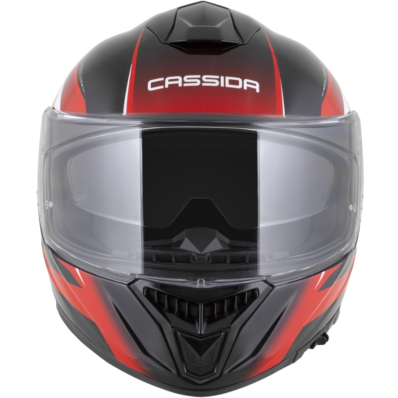 Cassida Integral GTS 2.1 Mega каска за мотоциклет с пълно лице, черно-червено-бяла