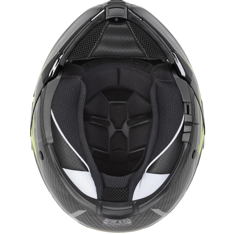 Мото каска Cassida Modulo 2.1 Plus Carbon BlackOut, матово черно-метално червено-отразително сребристо-черно