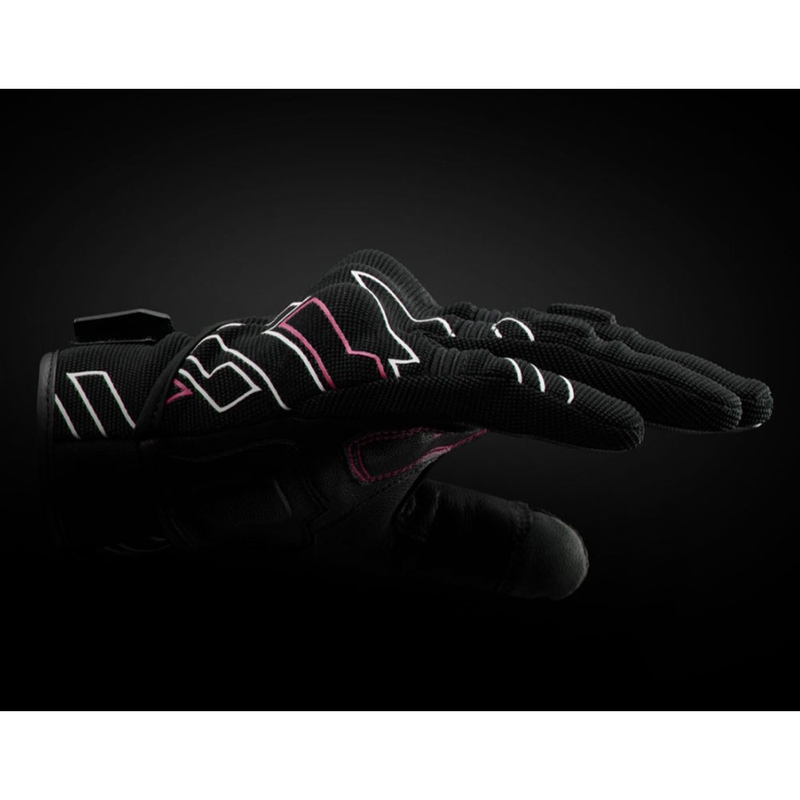 Дамски мотоциклетни ръкавици Furygan Jet Neon D3O® Evo, черно-бяло-розово